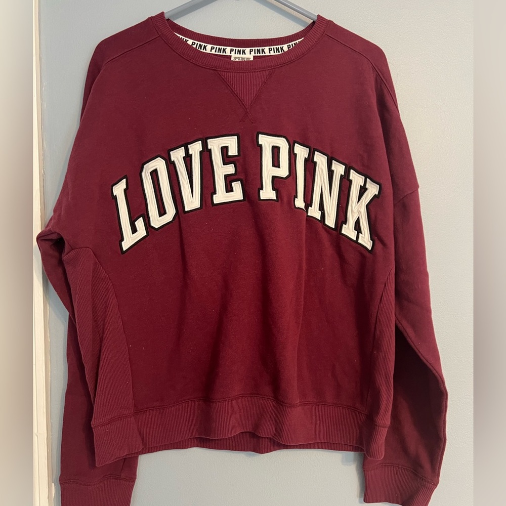 PINK by Victoria’s Secret Maroon Sweatshirt- Size Large